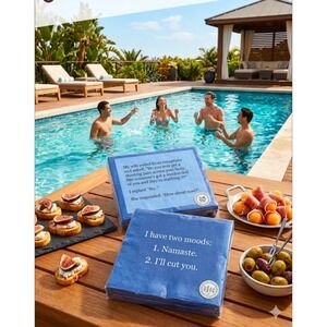 Drinks On Me Coasters Funny Cocktail Napkins Two Moods Namaste 20 Count